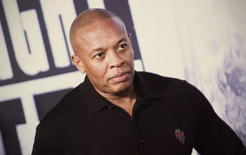 LOS ANGELES, CA - AUGUST 10: (Editors Note: Image has been processed using digital filters) Dr. Dre attends the premiere of "Straight Outta Compton" at Microsoft Theater on August 10, 2015 in Los Angeles, California.   Jason Kempin/Getty Images/AFP