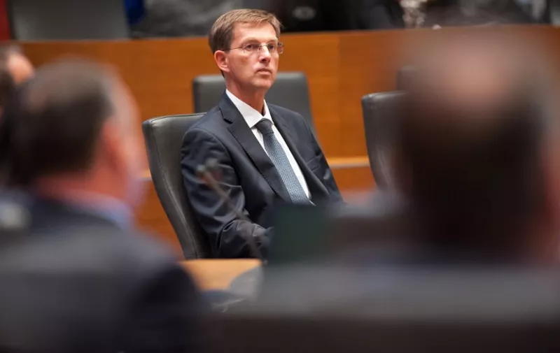 Slovenia's Prime Minister Miro Cerar looks on before the parliament appointed his new centre-left government in Ljubljana, Slovenia, on September 18, 2014. Slovenian newly appointed centre-left Prime Minister Miro Cerar announced a restrictive financial policy and further privatisations as parliament approved his cabinet today. The 16-member cabinet was approved with 54 against 25 votes in the 90-seat parliament. Six MPs abstained. AFP PHOTO / Jure Makovec