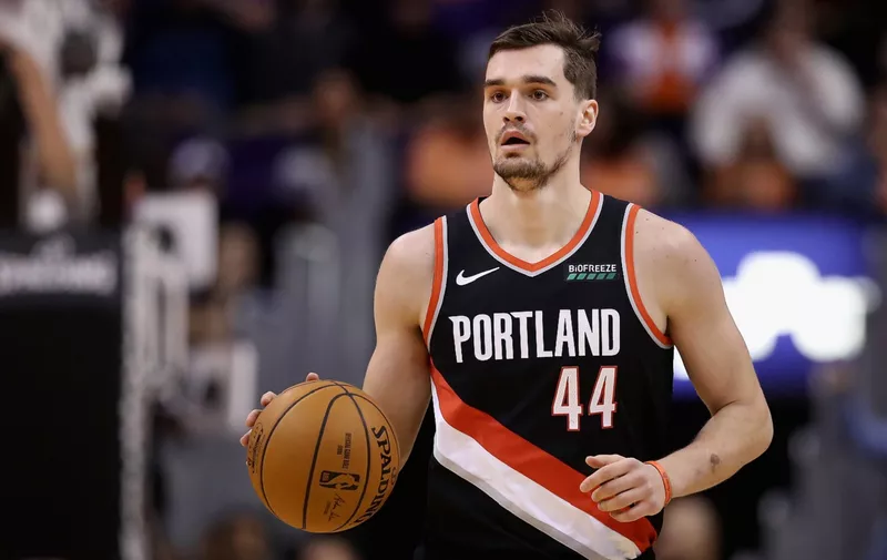 PHOENIX, ARIZONA - DECEMBER 16: Mario Hezonja #44 of the Portland Trail Blazers handles the ball during the first half of the NBA game against the Phoenix Suns at Talking Stick Resort Arena on December 16, 2019 in Phoenix, Arizona. NOTE TO USER: User expressly acknowledges and agrees that, by downloading and/or using this photograph, user is consenting to the terms and conditions of the Getty Images License Agreement. (Photo by Christian Petersen/Getty Images)