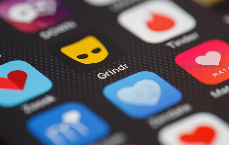 LONDON, ENGLAND - NOVEMBER 24:  The "Grindr" app logo is seen amongst other dating apps on a mobile phone screen on November 24, 2016 in London, England.  Following a number of deaths linked to the use of anonymous online dating apps, the police have warned users to be aware of the risks involved, following the growth in the scale of violence and sexual assaults linked to their use.  (Photo by Leon Neal/Getty Images)