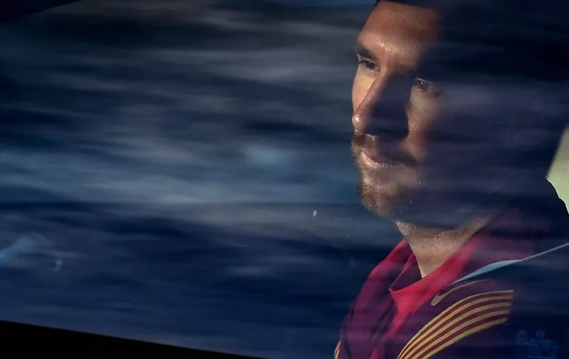 (FILES) In this file photo taken on September 8, 2020 Barcelona's Argentinian forward Lionel Messi arrives at the Joan Gamper Ciutat Esportiva in Sant Joan Despi near Barcelona for a training session. - Lionel Messi will end his 20-year career with Barcelona after the Argentine superstar failed to reach agreement on a new deal with the club, the Spanish giants announced on August 5, 2021. (Photo by LLUIS GENE / AFP)