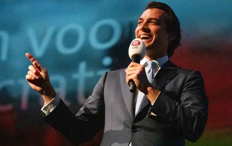 Thierry Baudet on campaign for the March 20 elections, in a sold out Club Villa Thalia in Rotterdam, The Netherlands on March 4, 2019., Image: 417233845, License: Rights-managed, Restrictions: *** Germany, Italy, and The Netherlands Out ***, Model Release: no, Credit line: Profimedia, SIPA USA