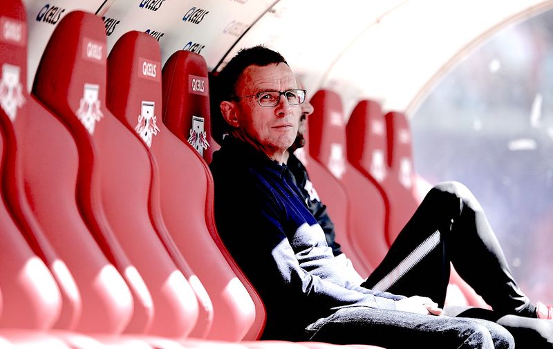 05.05.2018, Football 1. Bundesliga 2017/2018, 33. match day, RB Leipzig &#8211; VfL Wolfsburg, in Red Bull Arena Leipzig. Sportchef Ralf Rangnick (, RB Leipzig) Football: Germany, 1. Bundesliga, Leipzig &#8211; 05 May 2018, Image: 370859886, License: Rights-managed, Restrictions: , Model Release: no, Credit line: Profimedia, TEMP Rex Features