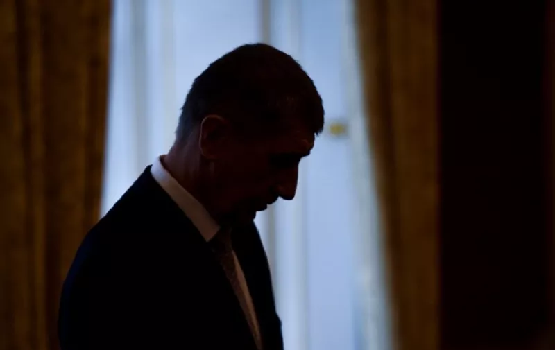 ANO ('YES') party leader Andrej Babis is seen before Czech President Milos Zeman (Unseen) appoints him as the countrys new prime minister on December 06, 2017 at the Prague Castle in Prague, Czech Republic.
Snubbed by potential coalition partners over his murky past, the controversial billionaire leader of the populist ANO, Babis, has formed a minority cabinet that mainly includes members of his ANO movement, which President Milos Zeman is due to appoint on December 13. / AFP PHOTO / Michal CIZEK