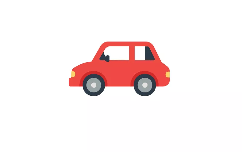 Automobile Flat Vector Icon. Isolated Car Emoji, Emoticon Illustration Symbol - Vector