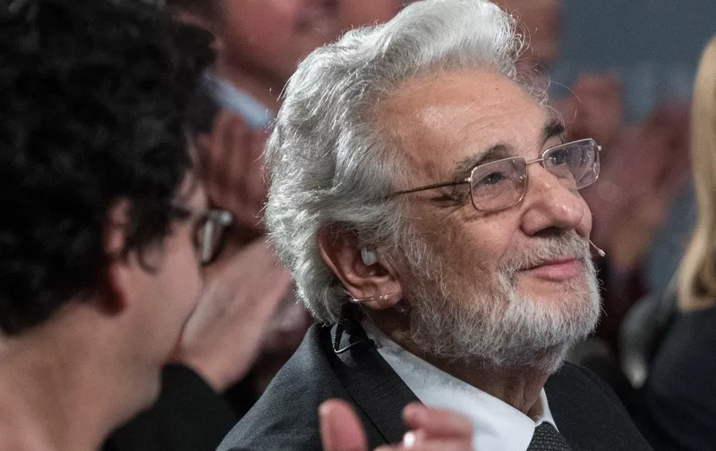 Spanish Opera singer Placido Domingo attends the "People in Europe Arts Awards" ceremony in Passau, southern Germany on November 28, 2017. (Photo by Armin Weigel / dpa / AFP) / Germany OUT