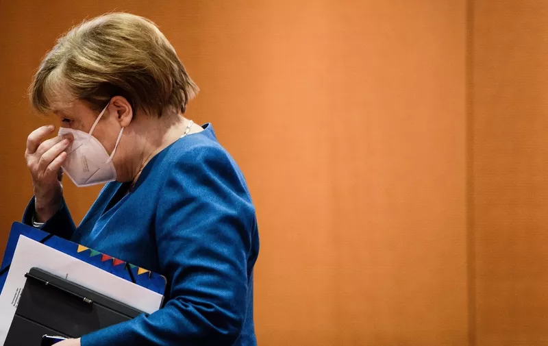 German Chancellor Angela Merkel touches her face mask as she arrives for the beginning of the weekly meeting of the German Federal cabinet in the conference hall of the Chancellery in Berlin, Germany, 06 January 2021. A day after stricter coronavirus measures have been decided, the Chancellor and the governments minister are expected to discuss the slow vaccine distribution.
Cabinet meeting at the Chancellery, Berlin, Germany - 06 Jan 2021,Image: 581313278, License: Rights-managed, Restrictions: , Model Release: no