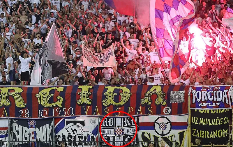 13.08.2023., Gradski stadion Poljud, Split - SuperSport HNL, 04. kolo, HNK Hajduk - NK Slaven Belupo. Torcida.  Photo: Zvonimir Barisin/PIXSELL