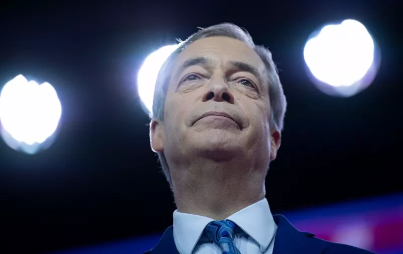 British far-right politician Nigel Farage speaks at the Conservative Political Action Conference (CPAC) annual meeting at the Gaylord National Resort and Convention Center on March 3, 2023 in National Harbor, Maryland. (Photo by Brendan Smialowski / AFP)