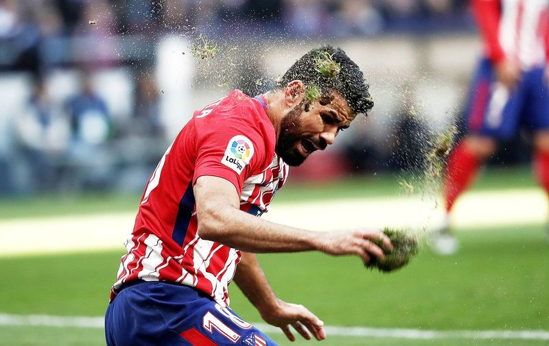 MADRID, SPAIN &#8211; FEBRUARY 18: Diego Costa of Atletico Madrid gestrues during a La Liga match between Atletico Madrid and Athletic Club Bilbao at the Wanda Metropolitano Stadium in Madrid, Spain on February 18, 2018. Burak Akbulut / Anadolu Agency, Image: 363614336, License: Rights-managed, Restrictions: , Model Release: no, Credit line: Profimedia, Abaca