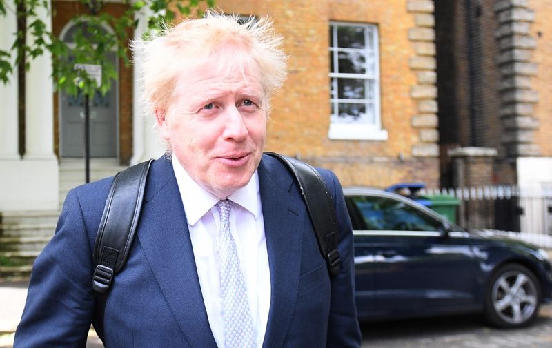 Conservative MP Boris Johnson leaves his residence in south London on May 28, 2019. (Photo by Daniel LEAL-OLIVAS / AFP)