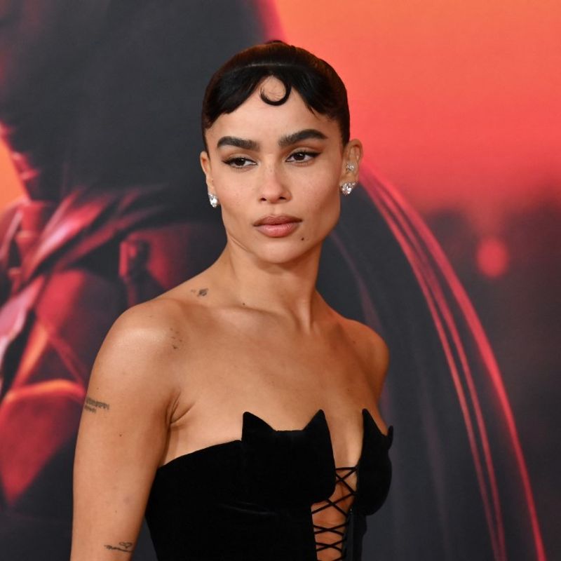 US actress Zoë Kravitz arrives for "The Batman" world premiere at Josie Robertson Plaza in New York, March 1, 2022. (Photo by ANGELA WEISS / AFP)