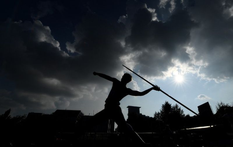 Russia's Vera Rebrik competes in the women's javelin throw final at a track and field meet called "Stars of 2016" in Moscow on July 28, 2016.
Russia's athletics federation holds a competition event for the athletes who have been banned from the Rio Olympics over evidence of state-sponsored doping and mass corruption in the sport. / AFP PHOTO / Kirill KUDRYAVTSEV