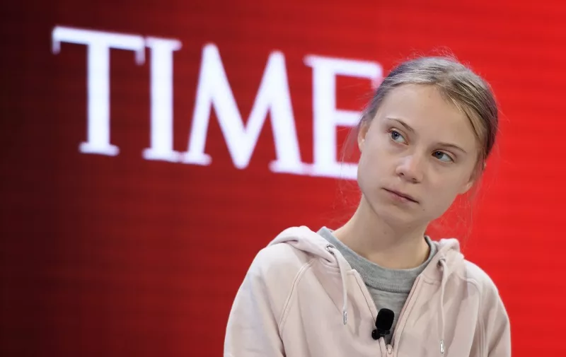 Swedish climate activist Greta Thunberg attends a session at the Congres center during the World Economic Forum (WEF) annual meeting in Davos, on January 21, 2020. (Photo by Fabrice COFFRINI / AFP)