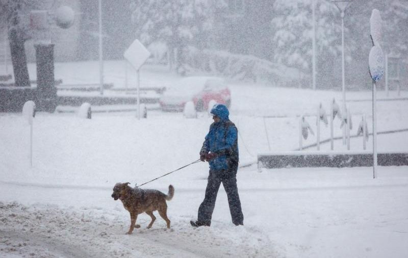 21.11.2015. Delnice - Snijeg pada u Gorskom kotaru uz temperaturu nekoliko stupnjeva ispod nule. Promet je zbog snijega na prometnicama usporen.
Photo: Nel Pavletic/PIXSELL