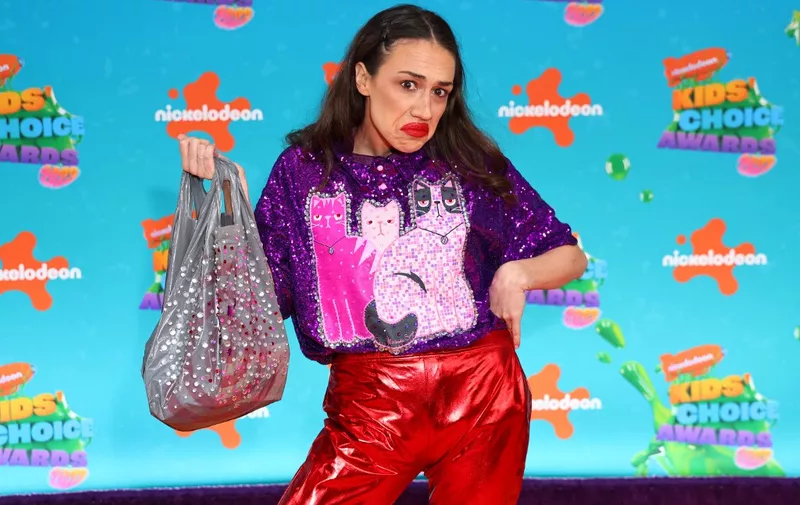LOS ANGELES, CALIFORNIA - MARCH 04: Colleen Ballinger dressed as "Miranda Sings" attends the 2023 Nickelodeon Kids' Choice Awards at Microsoft Theater on March 04, 2023 in Los Angeles, California.   Leon Bennett/Getty Images/AFP (Photo by Leon Bennett / GETTY IMAGES NORTH AMERICA / Getty Images via AFP)