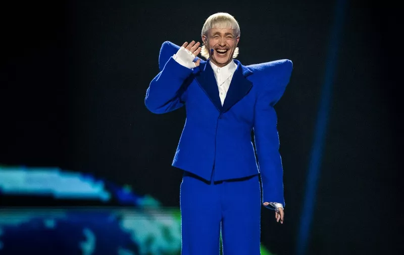 Joost Klein representing Netherlands with the song "Europa" performs on stage during the second semi-final of the 68th edition of the Eurovision Song Contest (ESC) at the Malmo Arena, in Malmo, on May 9, 2024. A week of Eurovision Song Contest festivities kicked off on May 4, 2024 in the southern Swedish town of Malmo, with 37 countries taking part. The first semi-final took place on May 7, the second on May 9, and the grand final concludes the event on May 11. (Photo by Ida Marie Odgaard / Ritzau Scanpix / AFP) / Denmark OUT