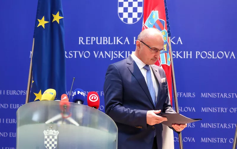 21.11.2023., Zagreb - Ministar vanjskih i europskih poslova Gordan Grlic Radman dao je izjavu za medije. Photo: Matija Habljak/PIXSELL