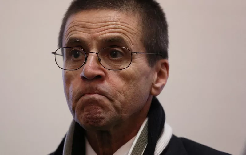 Hassan Diab holds a press conference at Amnesty International Canada in Ottawa, Ontario, on January 17, 2018 following his return to Canada. - Diab was released from a French prison after authorities in France dropped terrorism charges against him due to lack of evidence. Diab, a Canadian of Lebanese descent, was the chief suspect in a deadly 1980 attack on a Paris synagogue and was accused of being a member of the Special Operations branch of the Popular Front for the Liberation of Palestine (PFLP), which was blamed for the attack. The 1980 bombing, which left four dead and around 40 wounded, was the first fatal attack against the French Jewish community since the Nazi occupation in World War II. (Photo by Lars Hagberg / AFP)