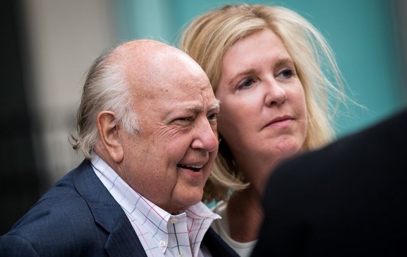 NEW YORK, NY - JULY 19: Fox News chairman Roger Ailes walks with his wife Elizabeth Tilson as they leave the News Corp building, July 19, 2016 in New York City. As of late Tuesday afternoon, Ailes and 21st Century Fox are reportedly in discussions concerning his departure from his position as chairman of Fox News.   Drew Angerer/Getty Images/AFP