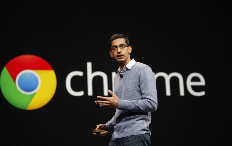 Sundar Pichai, senior vice president of Chrome, speaks at Google's annual developer conference, Google I/O, in San Francisco on June 28, 2012. AFP PHOTO/Kimihiro Hoshino / AFP PHOTO / KIMIHIRO HOSHINO