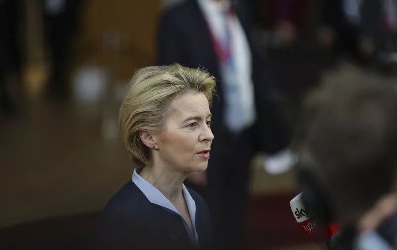Ursula von der Leyen President of the European Commission arriving at the European Council - Euro Summit of the European Leaders meeting and having a doorstep press media statement at the Forum Europa building in Brussels, Belgium. December 12, 2019
Ursula Von Der Leyen President Of The European Commission, Brussels, Belgium - 12 Dec 2019,Image: 627855293, License: Rights-managed, Restrictions: , Model Release: no, Credit line: Profimedia