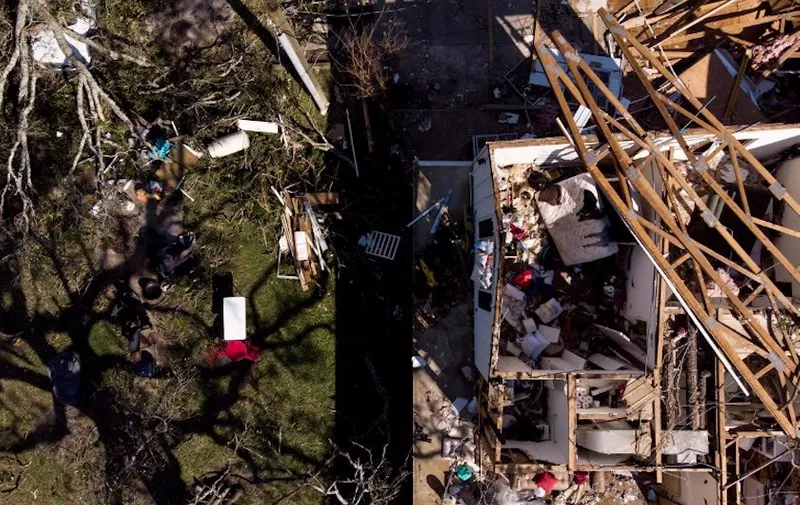 Storm damage is seen in the aftermath of Hurricane Michael October 11, 2018 in Panama City, Florida. - Residents of the Florida Panhandle woke to scenes of devastation Thursday after Michael tore a path through the coastal region as a powerful hurricane that killed at least two people. (Photo by Brendan Smialowski / AFP)