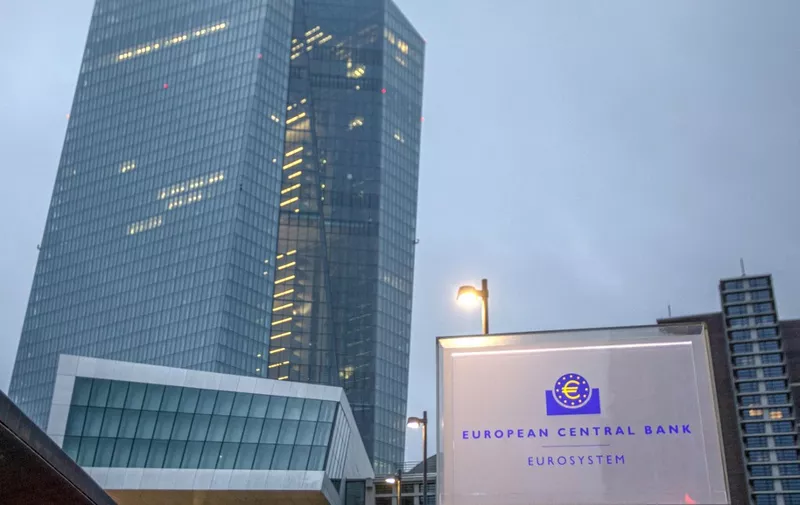 The European Central Bank (ECB) building in Frankfurt am Main, western Germany, is pictured on February 03, 2022, ahead of a meeting of the governing council of the ECB on the eurozone monetary policy. (Photo by ANDRE PAIN / AFP)