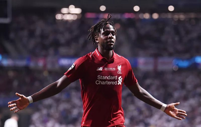 MADRID, SPAIN &#8211; JUNE 01: Divock Origi of Liverpool celebrates after scoring his team&#8217;s second goal during the UEFA Champions League Final between Tottenham Hotspur and Liverpool at Estadio Wanda Metropolitano on June 01, 2019 in Madrid, Spain. (Photo by Laurence Griffiths/Getty Images)