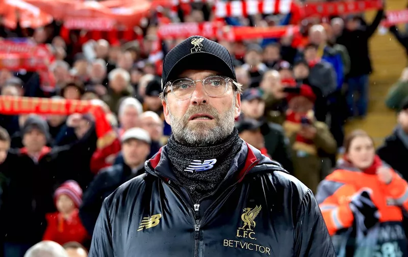 Liverpool manager Jurgen Klopp during the UEFA Champions League round of 16 first leg match at Anfield, Liverpool., Image: 414721916, License: Rights-managed, Restrictions: , Model Release: no, Credit line: Profimedia, Press Association