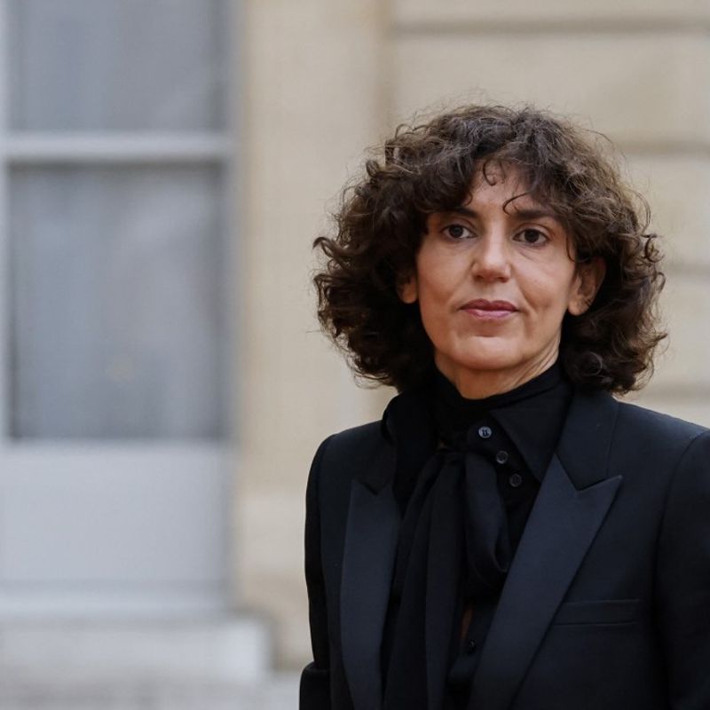 Chief executive officer of Yves Saint Laurent, Francesca Bellettini arrives for a state dinner with the French President and the Italian President at the Elysee Palace in Paris, on July 5, 2021. (Photo by Ludovic MARIN / AFP)