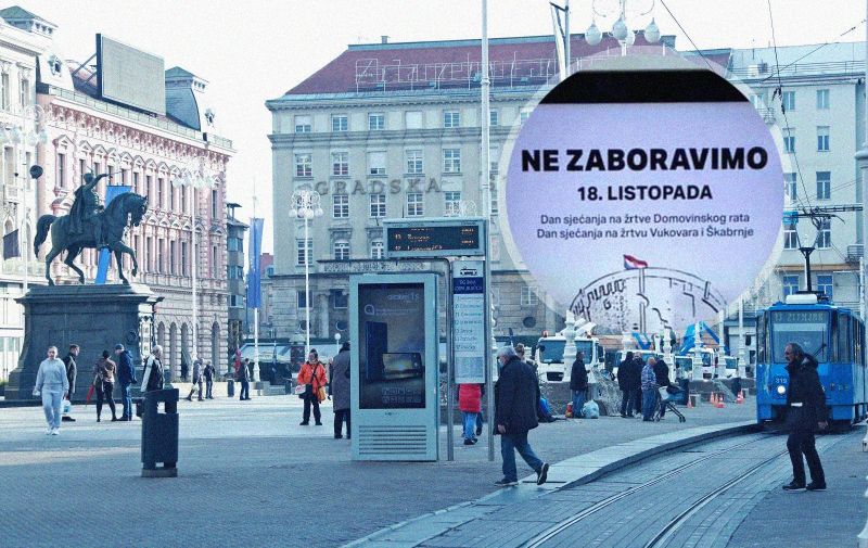 16.11.2020., Zagreb - Trg bana Josipa Jelacica. Na red je dosao i glavni gradski trg. Grad polako poprima Bozicni ugodjaj te se na sve vise trgova i ulica stavljaju razni ukrasi tako ce u bozicnom ugodjaju od danas zablistati i sredisnji trg. Photo: Sanjin Strukic/PIXSELL