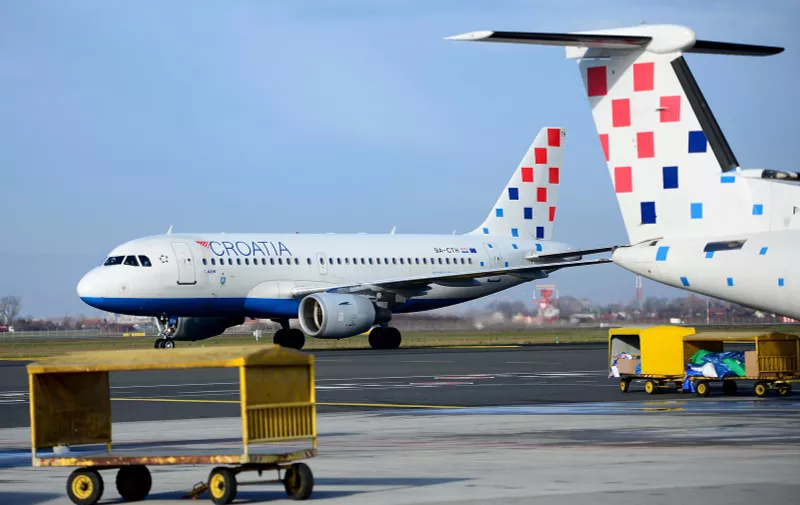 05.12.2017., Zagreb - Putnicki terminal Zracne luke Franjo Tudjman. "nZrakoplov kompanije Croatia Airlines. "nPhoto: Marko Prpic/PIXSELL