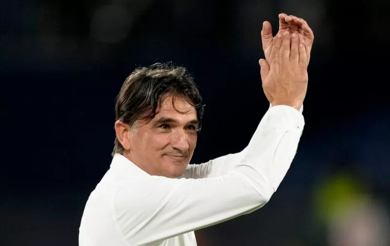 Croacia coach Zlatko Dalic applauds the fans at the end of the Nations League semifinal soccer match between the Netherlands and Croatia at De Kuip stadium in Rotterdam, Netherlands, Wednesday, June 14, 2023. Croatia won 4-2. (AP Photo/Peter Dejong)
