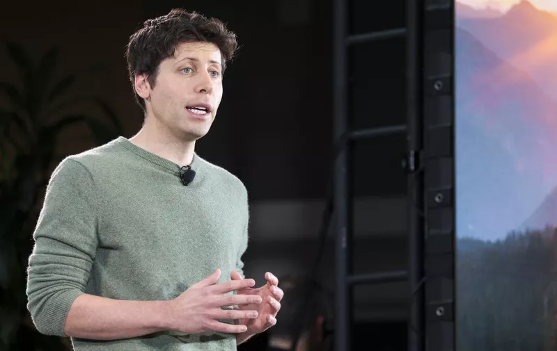 OpenAI CEO Sam Altman speaks during a keynote address announcing ChatGPT integration for Bing at Microsoft in Redmond, Washington, on February 7, 2023. Microsoft's long-struggling Bing search engine will integrate the powerful capabilities of language-based artificial intelligence, CEO Satya Nadella said, declaring what he called a new era for online search. (Photo by Jason Redmond / AFP)