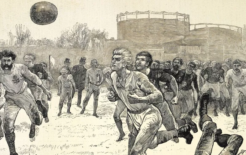 ‘The international football match’. London, 1872. From: The Graphic. The Graphic, 24/02/1872 page 184 London, British Library., Image: 347844623, License: Rights-managed, Restrictions: Additional permissions needed for non-editorial use., Model Release: no, Credit line: Profimedia, AKG