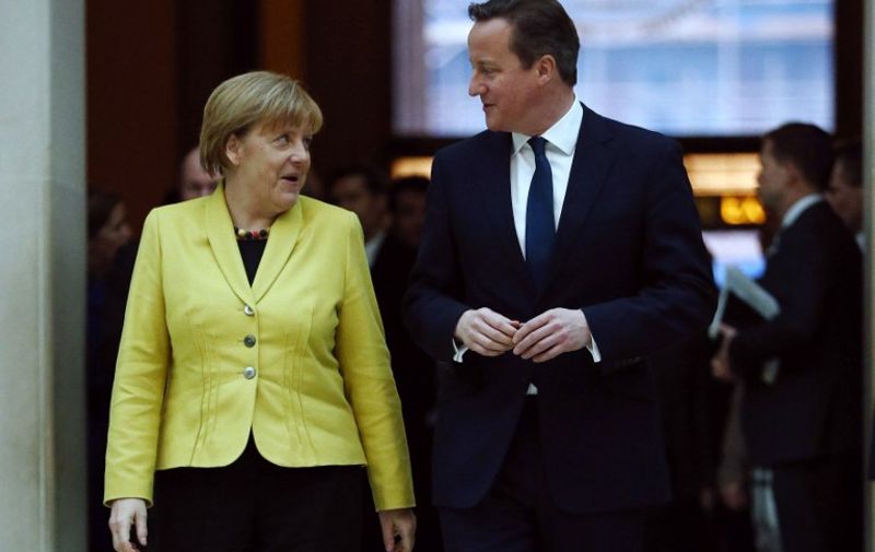 British Prime Minister David Cameron (R) and German Chancellor Angela Merkel visit the British Museum in central London on January 7, 2015. David Cameron is using a visit by German Chancellor Angela Merkel today to try to secure her support for his plans for EU reform, including on restricting immigration. Merkel&#8217;s day trip to London, [&hellip;]