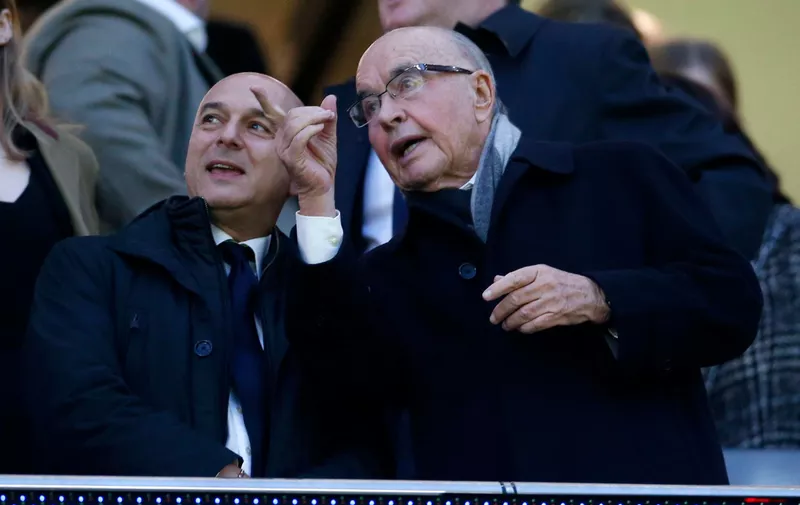 Joe Lewis (right) the Tottenham Hotspur owner points out something to Daniel Levy the Chairman
Tottenham Hotspur v Manchester City, Football, UEFA Champions League 1/4 Final, 1st Leg, Tottenham Hotspur Stadium, London, UK - 09/04/2019,Image: 425580877, License: Rights-managed, Restrictions: Editorial use only, Model Release: no