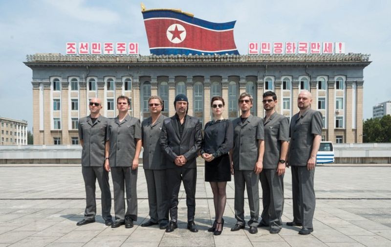 A handout photo taken and relesed on August 19, 2015 by Mute records shows Slovenian avant-garde music group Laibach in Pyongyang. With a 45-minute set that included cover versions of "Edelweiss" and "Do-Re-Mi" from the "Sound of Music", Laibach became the first foreign rock band to play a gig in North Korea. -- EDITORS NOTE --- RESTRICTED TO EDITORIAL USE -- MANDATORY CREDIT "AFP PHOTO  / MUTE / JOERUND F PEDERSEN" NO MARKETING - NO ADVERTISING CAMPAIGNS -- DISTRIBUTED AS A SERVICE TO CLIENTS