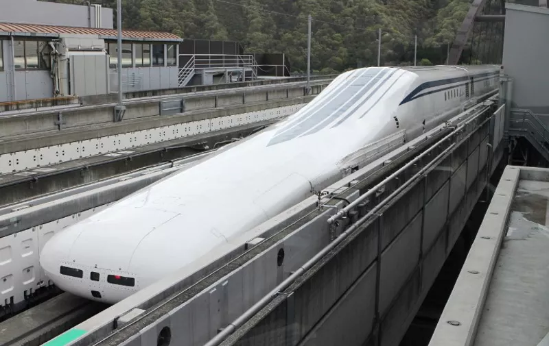 Central Japan Railway&#8217;s seven-car maglev &#8212; short for &#8220;magnetic levitation&#8221; &#8212; train returns to the station after setting a new world speed record in a test run near Mount Fuji, clocking more than 600 kilometres (373 miles) an hour on April 21, 2015. The new record came less than a week after the company clocked [&hellip;]