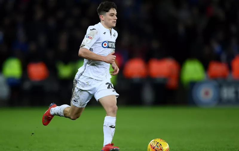 SWANSEA, WALES &#8211; JANUARY 29: Daniel James of Swansea City on the ball during the Sky Bet Championship match between Swansea City and Birmingham City at Liberty Stadium on January 29, 2019 in Swansea, Wales. (Photo by Alex Davidson/Getty Images)
