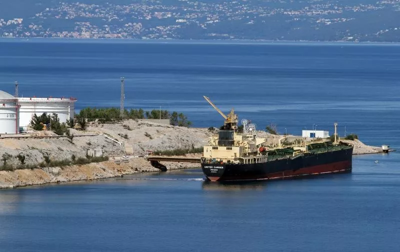 17.08.2014. Omisalj - Tanker United Carrier na Janaf-ovom naftnom terminalu u Omislju.
Photo: Goran Kovacic/PIXSELL