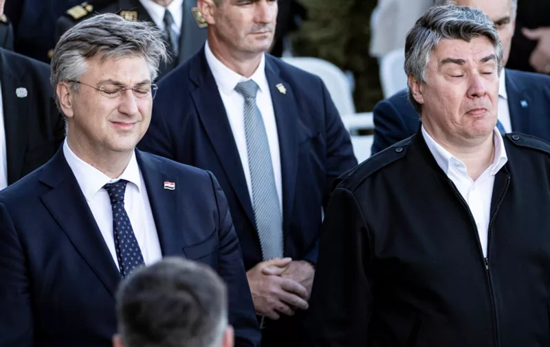 28.04.2022., Klis - Svecana akademija povodom 31. Obljetnice 4.  Gardijske brigade. Na svecanoj akademiji sudjeluju Premijer Andrej Plenkovic i Predsjednik Zoran Milanovic. Photo: Milan Sabic/PIXSELL