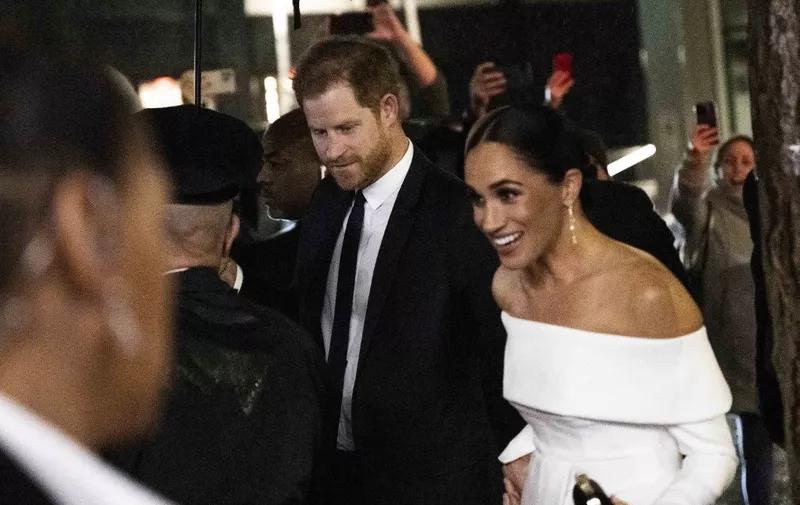 NEW YORK, USA - DECEMBER 06: Prince Harry Duke of Sussex (L) and his wife Duchess Meghan Markle (R) arrive to attend the Ripple of Hope Award Gala in New York, United States on December 06, 2022. Fatih Aktas / Anadolu Agency (Photo by Fatih Aktas / ANADOLU AGENCY / Anadolu Agency via AFP)