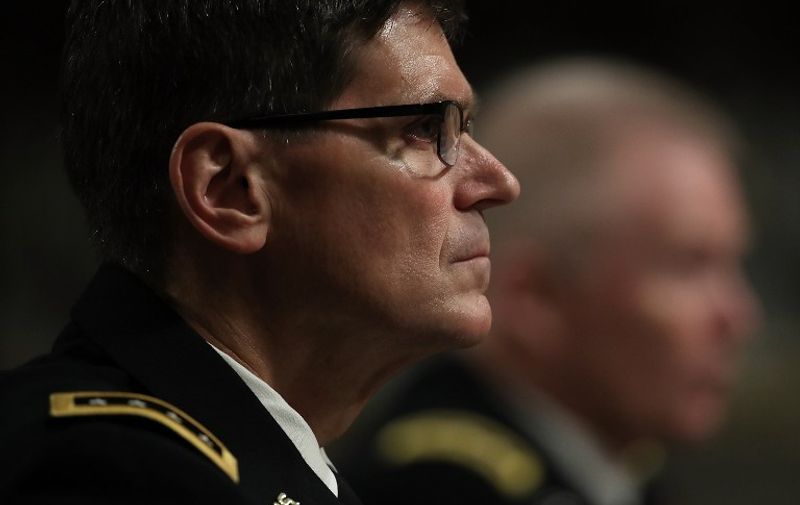 WASHINGTON, DC - MARCH 09: U.S. Army Gen. Joseph Votel, nominee to be the next commander of the U.S. Central Command, testifies before the Senate Armed Services Committee March 9, 2016 in Washington, DC. The committee heard testimony from the two military leaders on their nominations.   Win McNamee/Getty Images/AFP