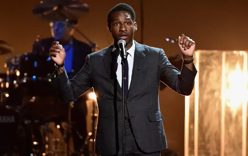CLEVELAND, OH - APRIL 18: Musician Leon Bridges performs a song by The 5 Royales onstage during the 30th Annual Rock And Roll Hall Of Fame Induction Ceremony at Public Hall on April 18, 2015 in Cleveland, Ohio.   Mike Coppola/Getty Images/AFP
