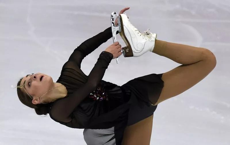 Russia'a  performs during the ladies free skating at the ISU Grand Prix Figure skating Rostelekom Cup in Moscow on November 21, 2015. / AFP / YURI KADOBNOV