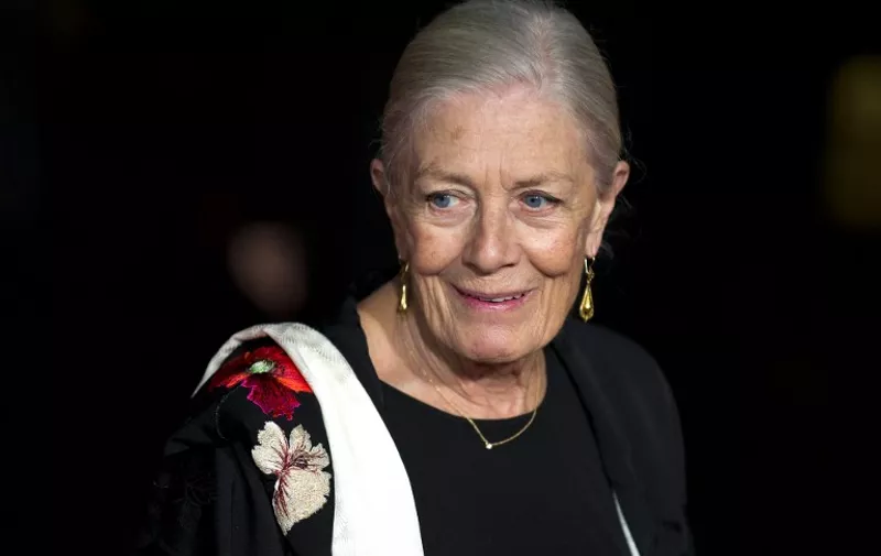 English actor Vanessa Redgrave poses for photographers on the red carpet as she arrives for the premier of "Foxcatcher" during the BFI London Film Festival in London on October 16, 2014. AFP PHOTO / JUSTIN TALLIS