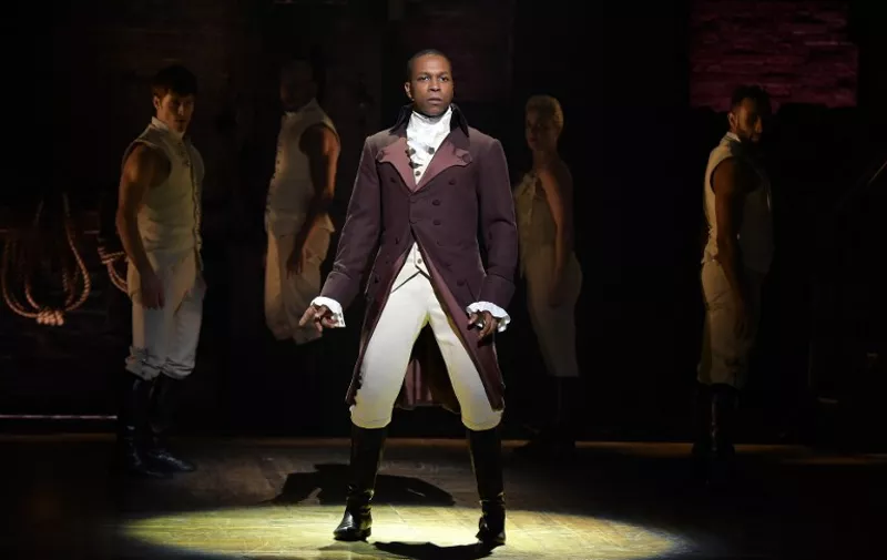 NEW YORK, NY - FEBRUARY 15: Actor Leslie Odom, Jr. performs on stage during "Hamilton" GRAMMY performance for The 58th GRAMMY Awards at Richard Rodgers Theater on February 15, 2016 in New York City.   Theo Wargo/Getty Images/AFP
