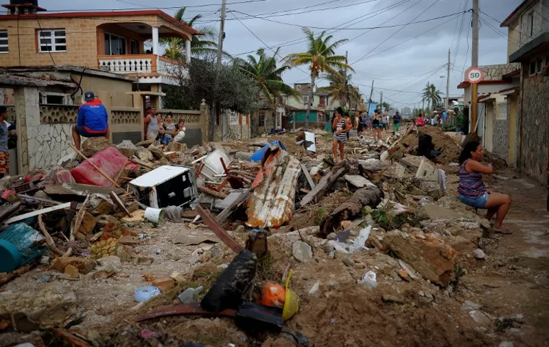 View of damages after the passage of Hurricane Irma, in Cojimar neighborhood in Havana, on September 10, 2017.
Residents of Cuba's historic capital Havana were waist-deep in floodwaters after Hurricane Irma, on its way to Florida, swept by, cutting off power and forcing the evacuation of more than a million people.
 / AFP PHOTO / YAMIL LAGE